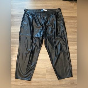 Old Navy faux-leather straight ankle pants, size 24